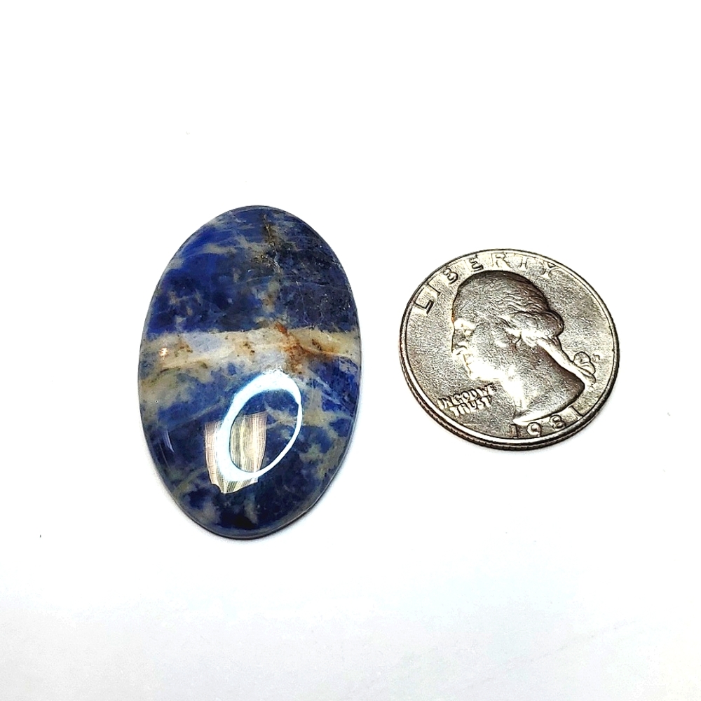 Sodalite oval cabochon - Jewelry crystal lot #013
